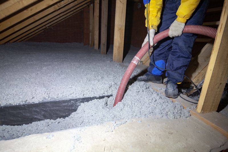 L'isolant est diffusé par soufflage L'isolant est diffusé par soufflage